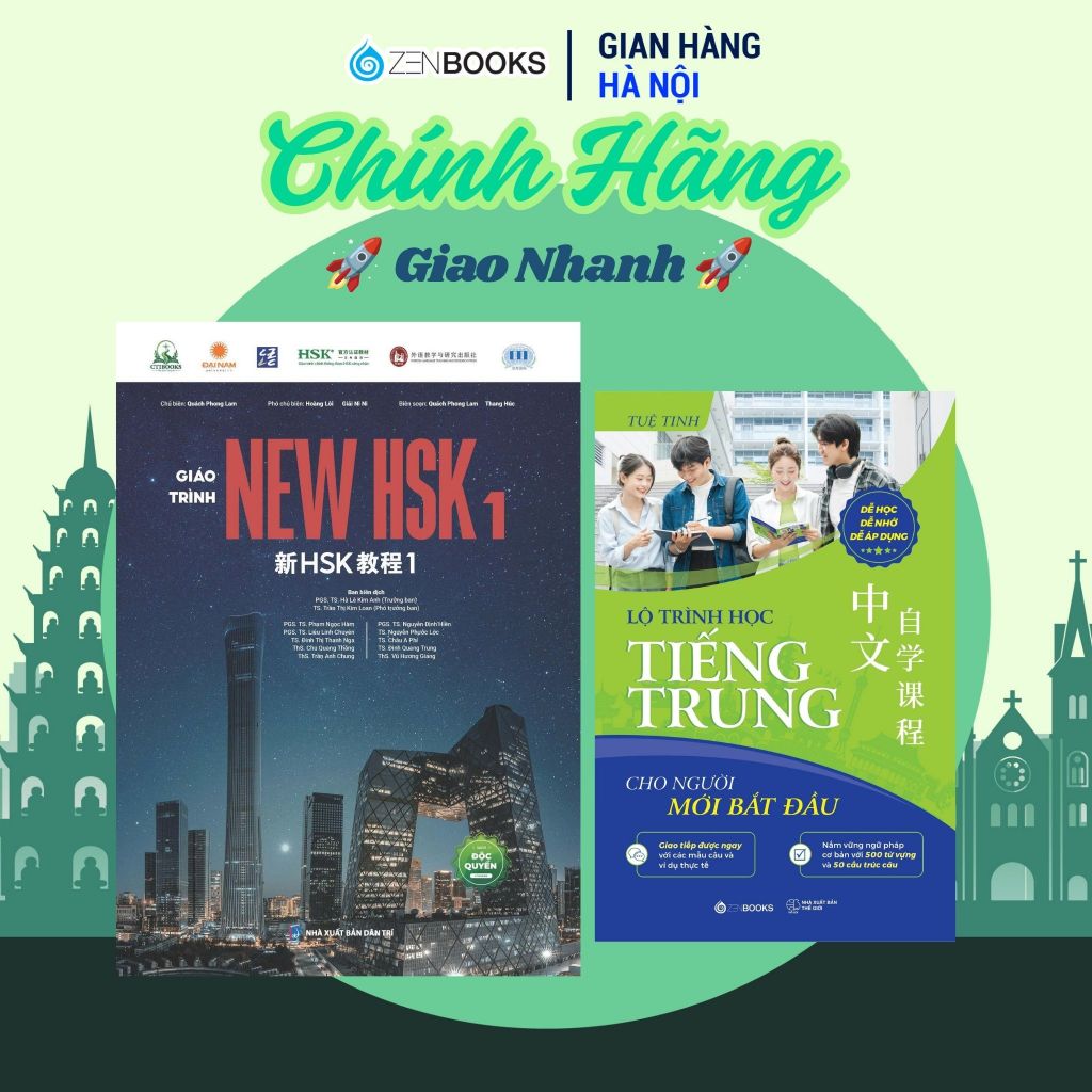 Sách - Combo Học Tiếng Trung Đúng Từ Đầu: Giáo Trình NEW HSK 1 + Lộ Trình Học Tiếng Trung - Zenbooks