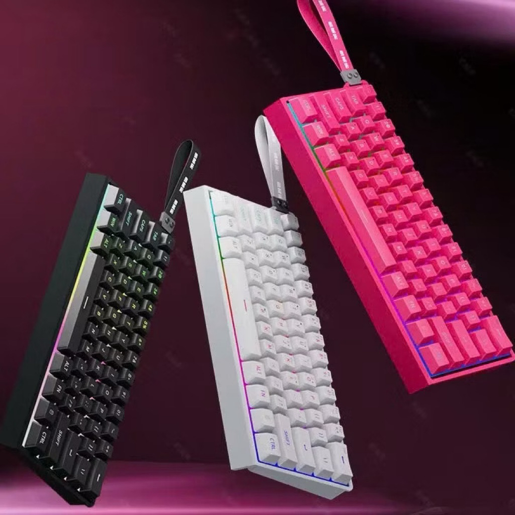 Bàn phím cơ Weiyu F61 | LED RGB | Hotswap | Dây đeo esport - thiết kế công thái họ | BigBuy360 - bigbuy360.vn