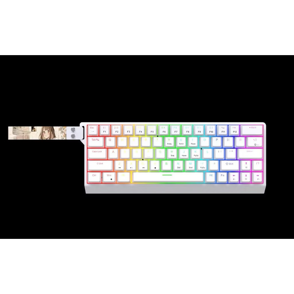 Bàn phím cơ Weiyu F61 | LED RGB | Hotswap | Dây đeo esport - thiết kế công thái họ | BigBuy360 - bigbuy360.vn