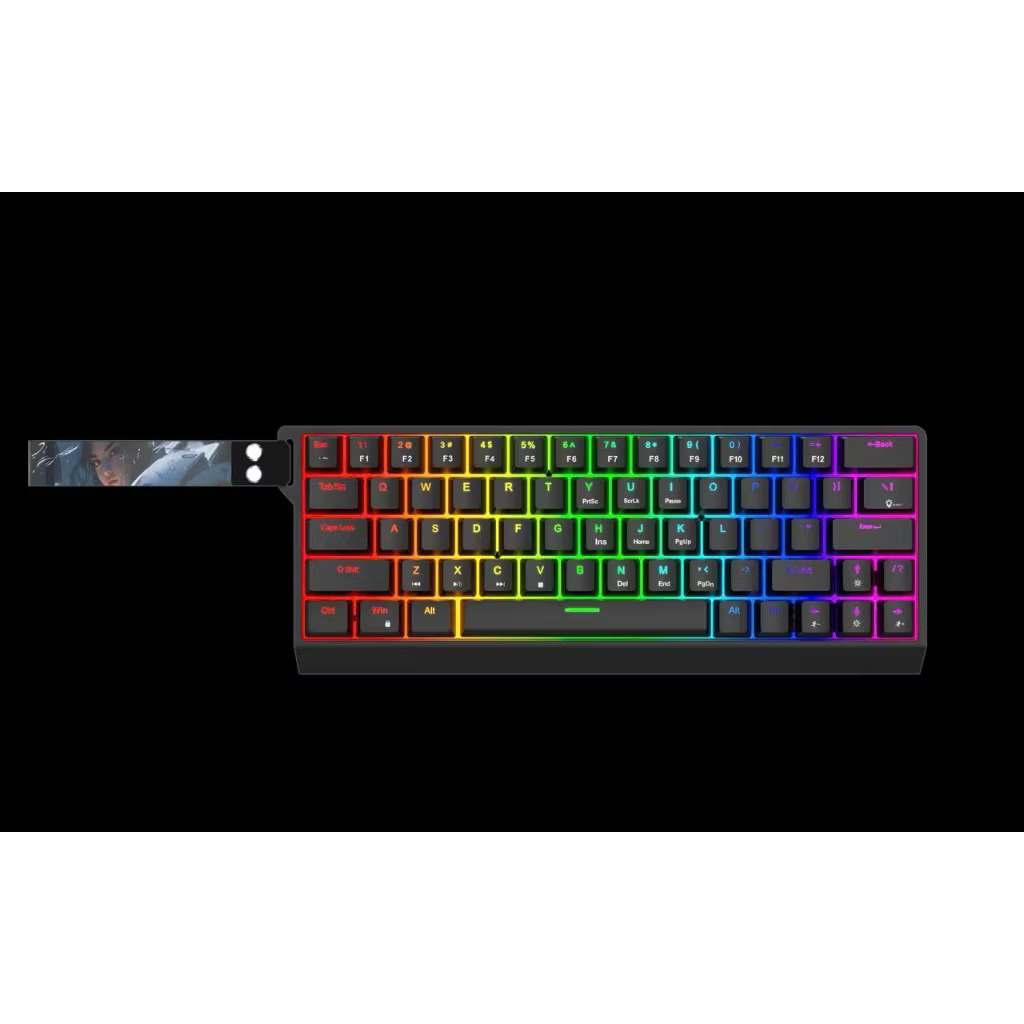 Bàn phím cơ Weiyu F61 | LED RGB | Hotswap | Dây đeo esport - thiết kế công thái họ | BigBuy360 - bigbuy360.vn