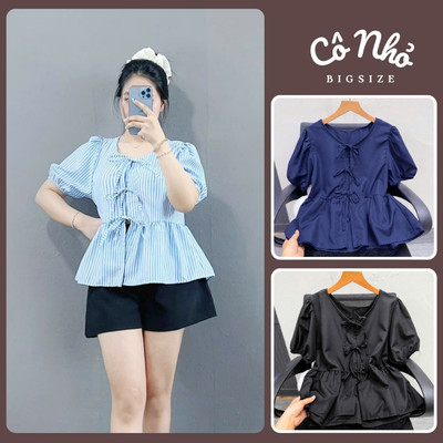 Áo Babydoll Bigsize Nữ Tiểu Thư Tay Ngắn Vạt Phồng Xòe Dễ Thương Cho Chubby A190/A191