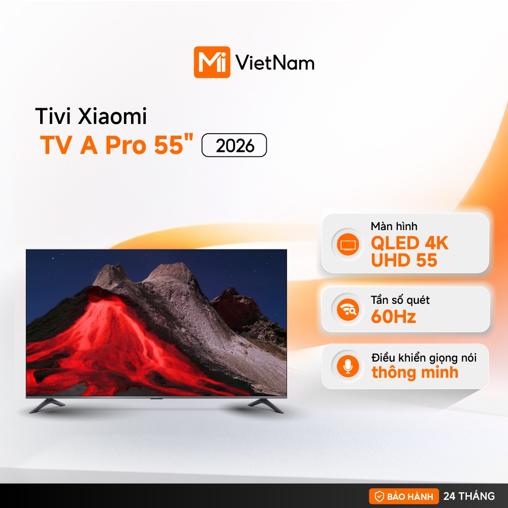 Xiaomi Tivi thông minh A Pro 55" 2026 | Điều khiển giọng | QLED 4K UHD - BH 24 tháng chính hãng