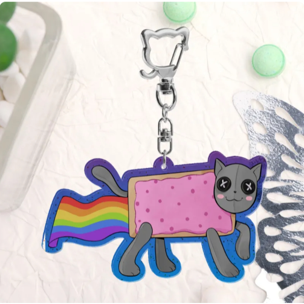 Nyan Cat Glitter Acrylic Keychain 67