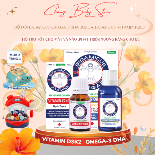 Bộ Đôi BioAmicus Vitamin K2 & D3 & BioAmicus Omega-3 DHA + quà