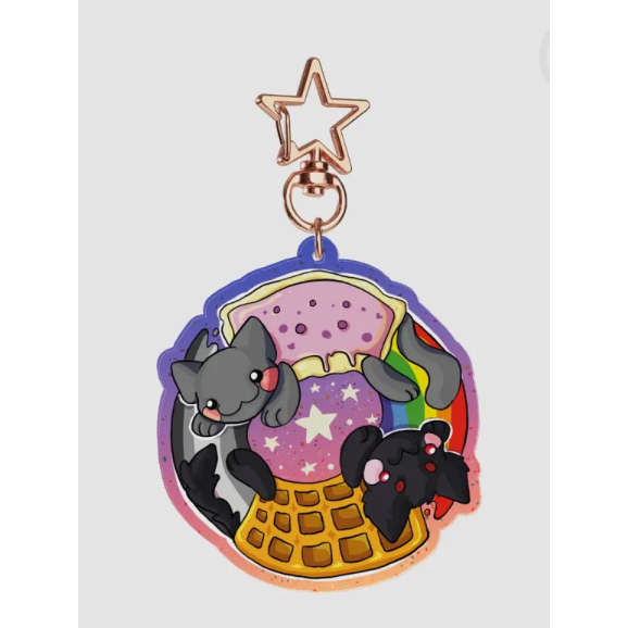Nyan cat spiral v2 keychain 68