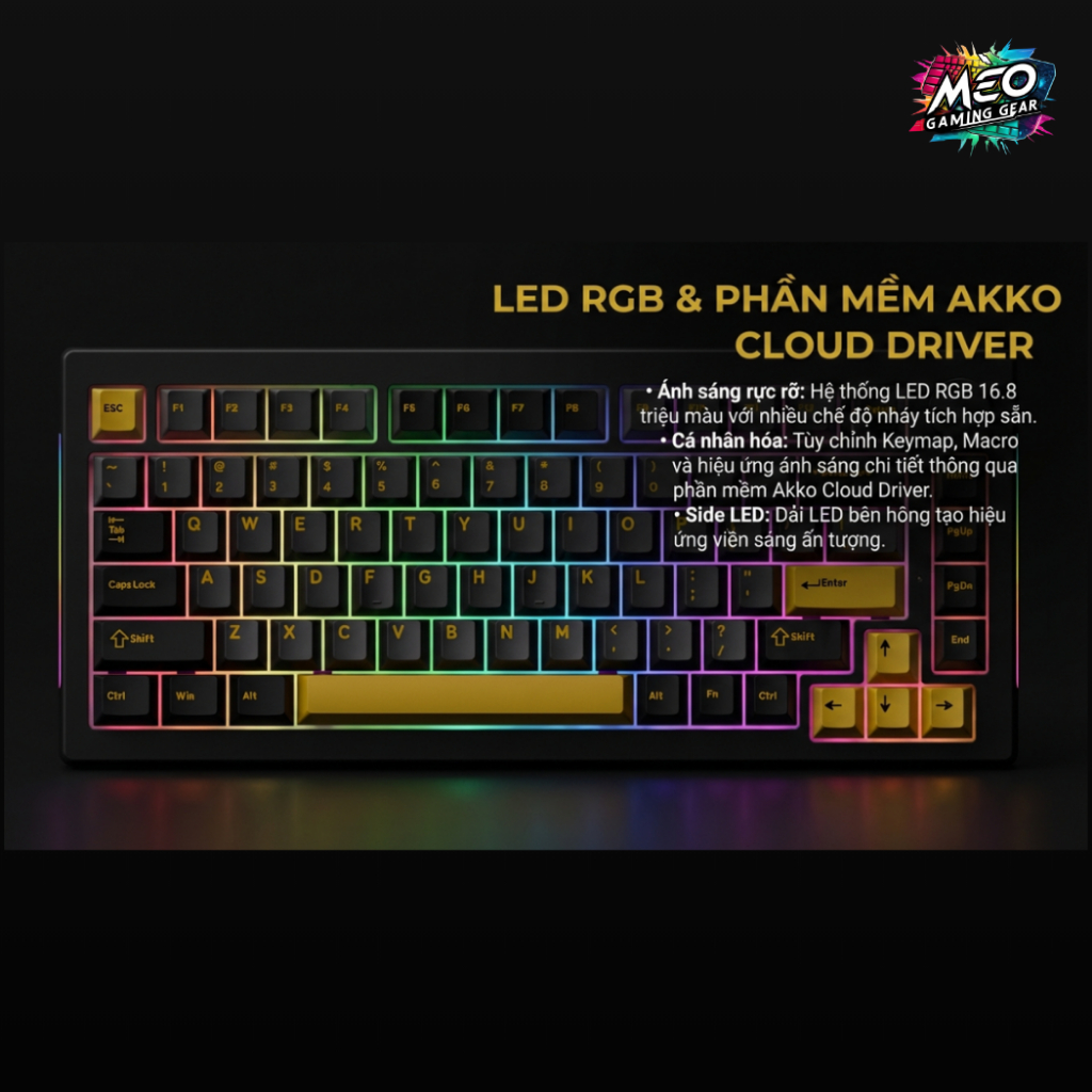 [ CHÍNH HÃNG ] Bàn Phím Cơ AKKO 5075 V3 - Led RGB - 3 Mode - Pin 10000mAh | BigBuy360 - bigbuy360.vn