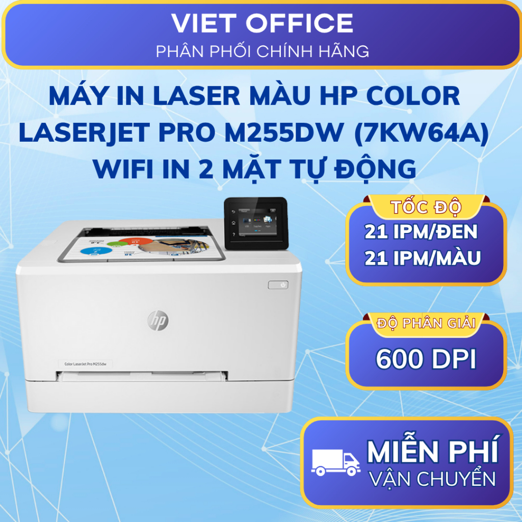Máy In Laser Màu HP Color LaserJet Pro M255DW - Nhập Khẩu - WiFi - In 2 Mặt Tự Động