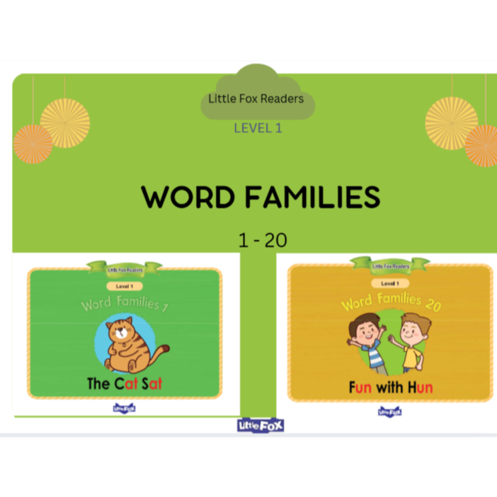 Tài liệu học tiếng anh Little fox level 1:  WORD FAMILIES  (Trọn Bộ 20 TRUYỆN)
