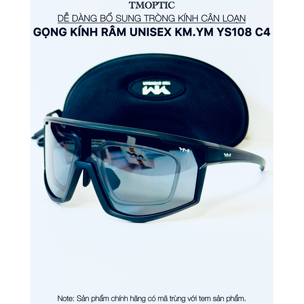 Gọng kính KM.YM YS108 C4 Titanium TR90 Shield Wraparound Sport unisex chính hãng