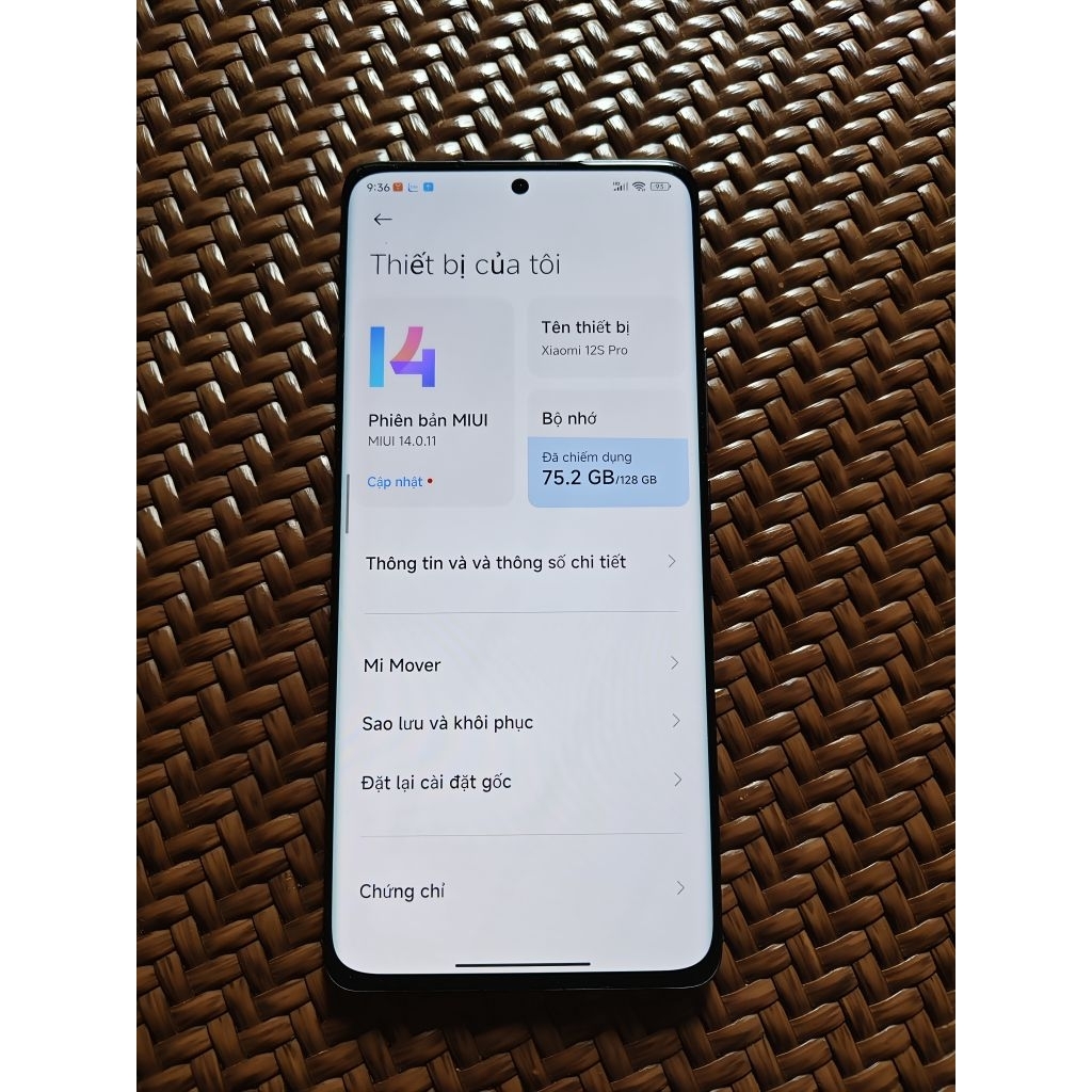 Điện thoại Mi 12S Pro cũ 99% 128G