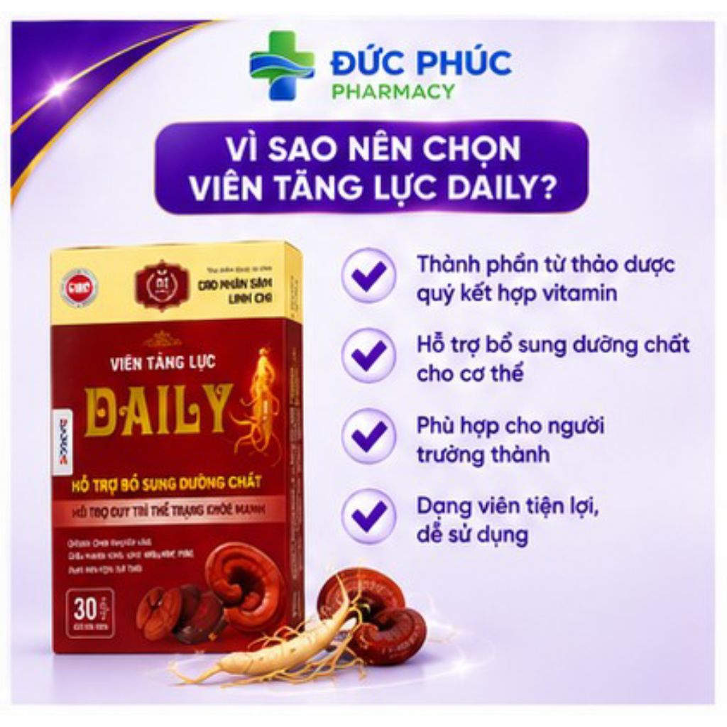 TPBVSK Daily Cao Nhân Sâm Linh Chi 30 Viên Nang Mềm - Hỗ Trợ Bổ Sung Dưỡng Chất Cho Cơ Thể