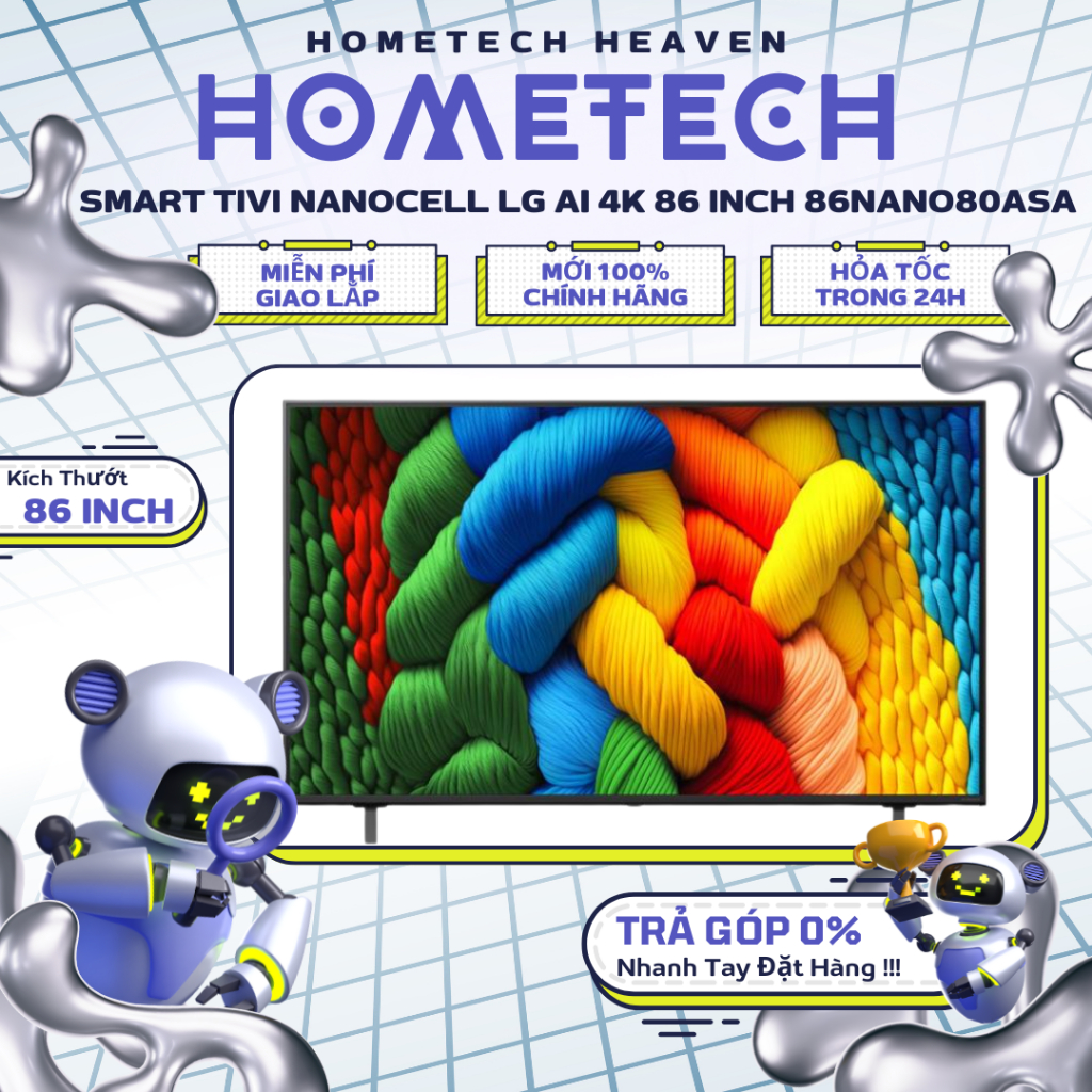86NANO80ASA [GIAO LẮP HCM] Smart Tivi NanoCell LG AI 4K 86 inch 86NANO80ASA - CHÍNH HÃNG