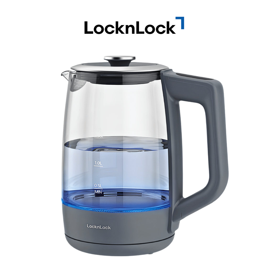 Ấm Đun Siêu Tốc LocknLock EJK276GRY 1.7L Xám, 5 Mức Nhiệt, Màn Hình LED