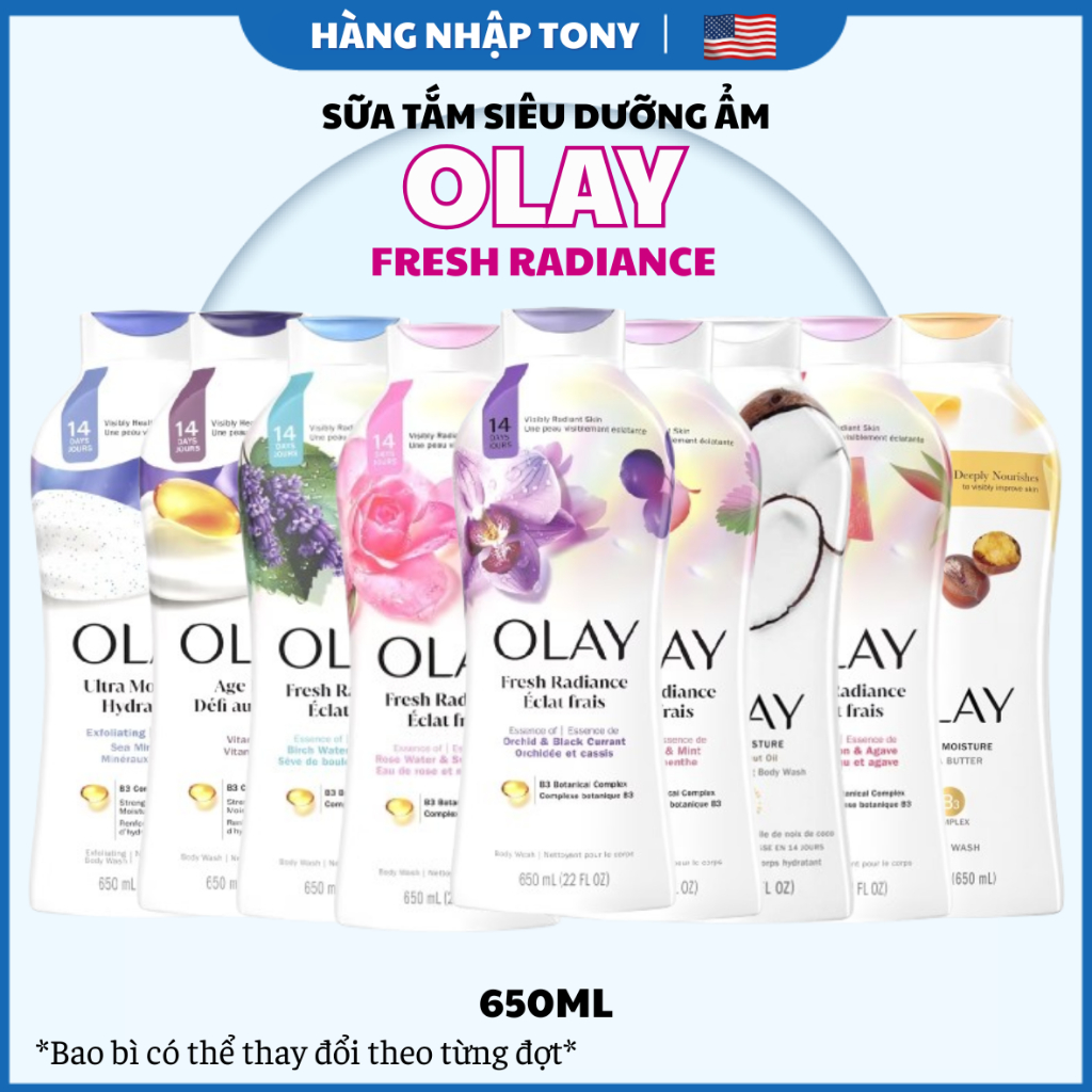Olay Ultra Moisture & Fresh Radiance 650ml - Sữa Tắm Hàng Mỹ Chính Hãng - Hàng Nhập Tony
