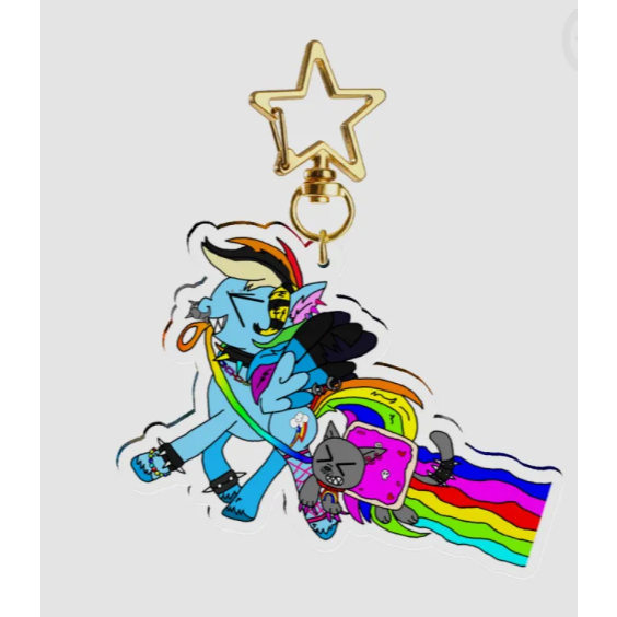 Rainbow Dash takes her pet Nyan Cat for a walk  Acrylic Keychains 83