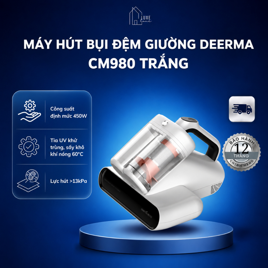 Máy hút bụi đệm giường Deerma CM980 trắng