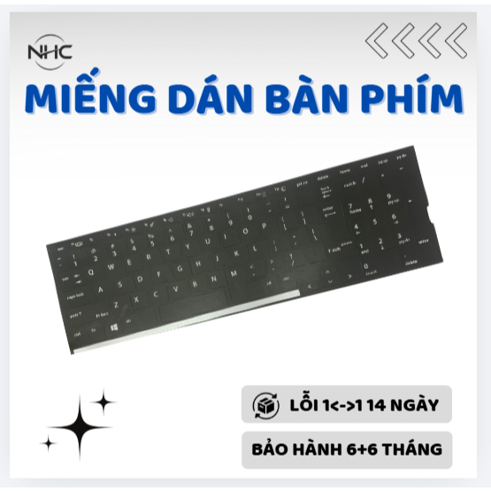 Miếng dán Bàn phím quốc tế laptop DELL LENOVO HP Các dòng 12inch, 13inch, 14inch, 15 inchv