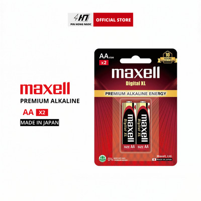 Vỉ 2 viên Pin Maxell Premium Alkaline Energy (Digital XL) AA, AAA Made in Japan - Hàng chính hãng
