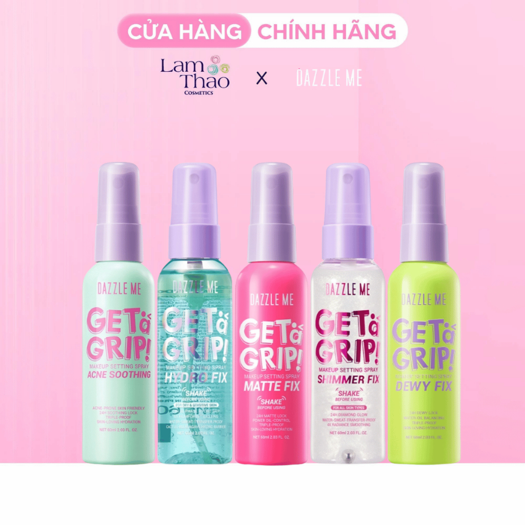Xịt Khoá Trang Điểm DAZZLE ME Get a Grip Makeup Setting Spray