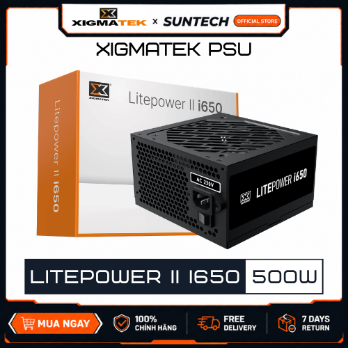 Nguồn Máy Tính Xigmatek Litepower II i650 500W Hiệu Suất 80 Hỗ Trợ 2 Đầu CPU Quạt 12cm Chính Hãng