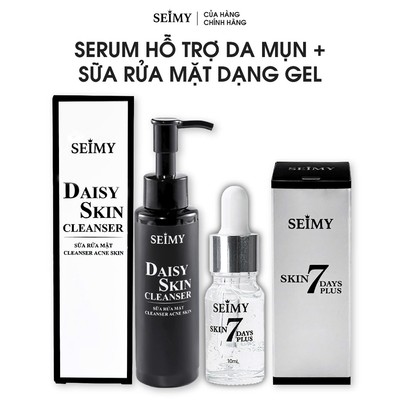 Combo Serum Giảm Mụn 10ml và Sữa Rửa Mặt Seimy 100g