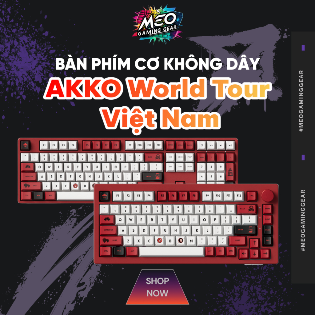 [ CHÍNH HÃNG ] Bàn phím cơ AKKO 5075B Plus Black World Tour Viet Nam