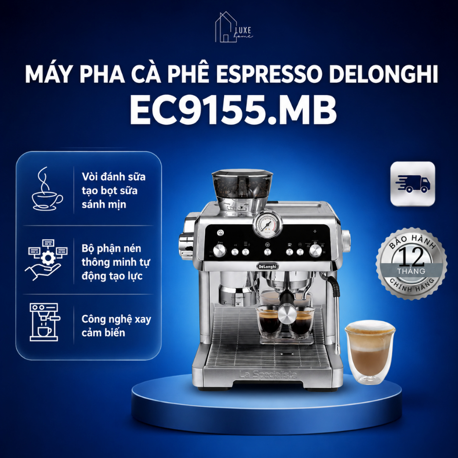 Máy pha cà phê espresso DeLonghi La Specialista Arte EC9155.MB - Bảo Hành 12 Tháng