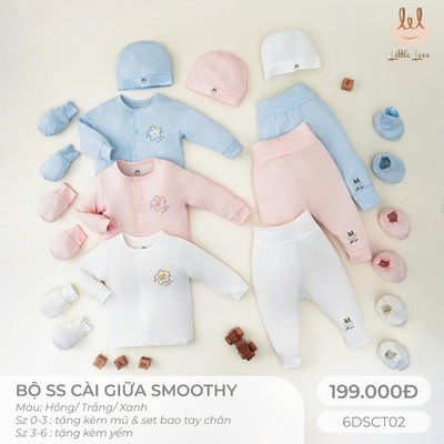 Bộ cài giữa sợi tre Lil Little Love [ Siêu Mềm, Mát, Mịn Co Dãn Và Thấm Hút Mồ Hôi Tốt] Size 6M - 4Y (6DSCT02)