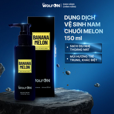 Dung Dịch Vệ Sinh Nam Giới, LYD Wolf On Hương Chuối Melon Tươi Mát Cuốn Hút, chai 95ml, 150ml