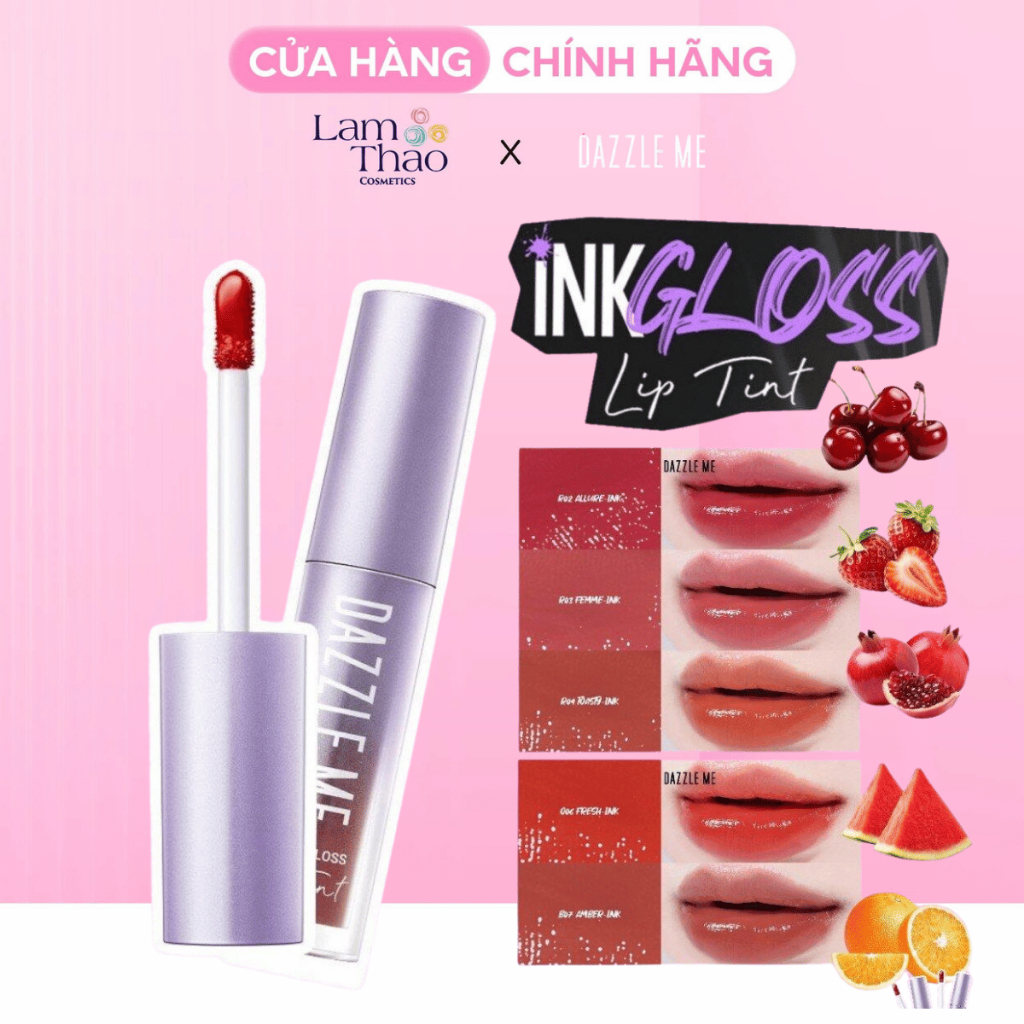Son Tint Dưỡng Ẩm Căng Bóng DAZZLE ME Ink-Gloss Lip Tint 2.5ml