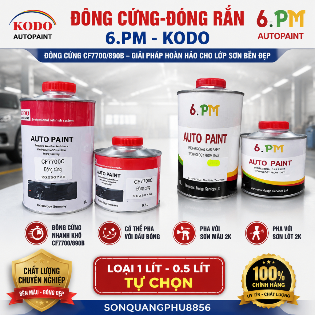 Chất Đông Cứng CF7700-890B Đóng Rắn 2K Cho Sơn 2k Dầu Bóng 2K Và Sơn Lót 2K, 500g/ 1000g Ô Tô Xe Máy