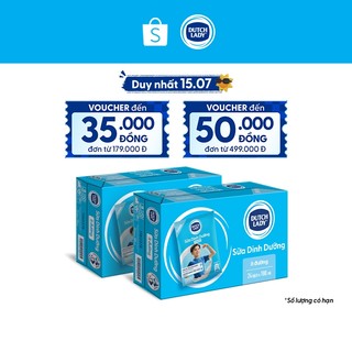 Combo 2 Thùng 24 Bịch Sữa Dinh Dưỡng Dutch Lady Ít Đường 24x180ml