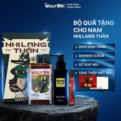 Set Quà Tặng Bạn Trai NHỊ LANG THẦN LYD Wolf ON - Sữa Tắm Nam, Xịt Khử Mùi, Dung Dịch Vệ Sinh 150ML