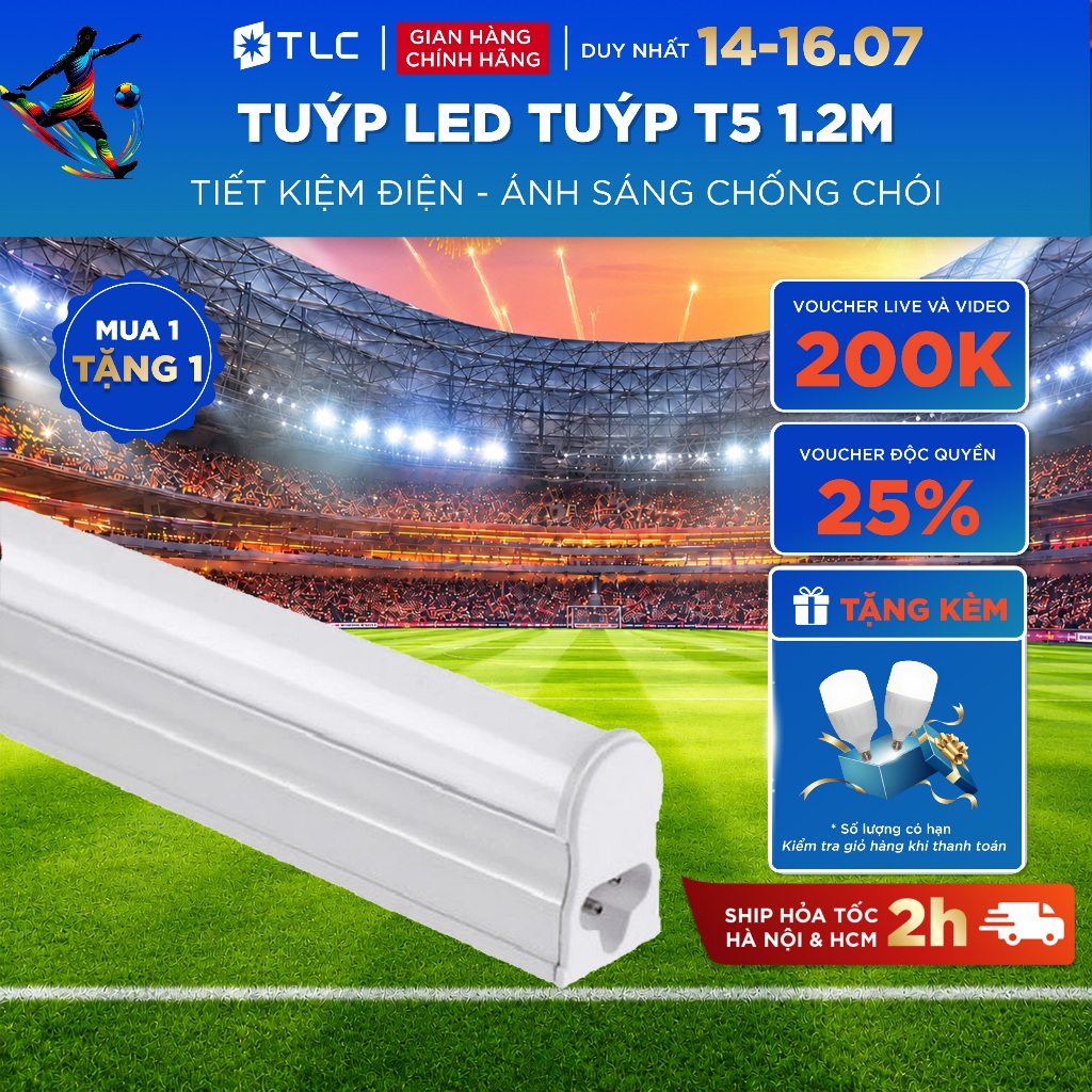 [CHÍNH HÃNG] Đèn Tuýp LED T5 18W 1.2m Siêu Sáng Tiết Kiệm Điện Năng TLC LIGHTING