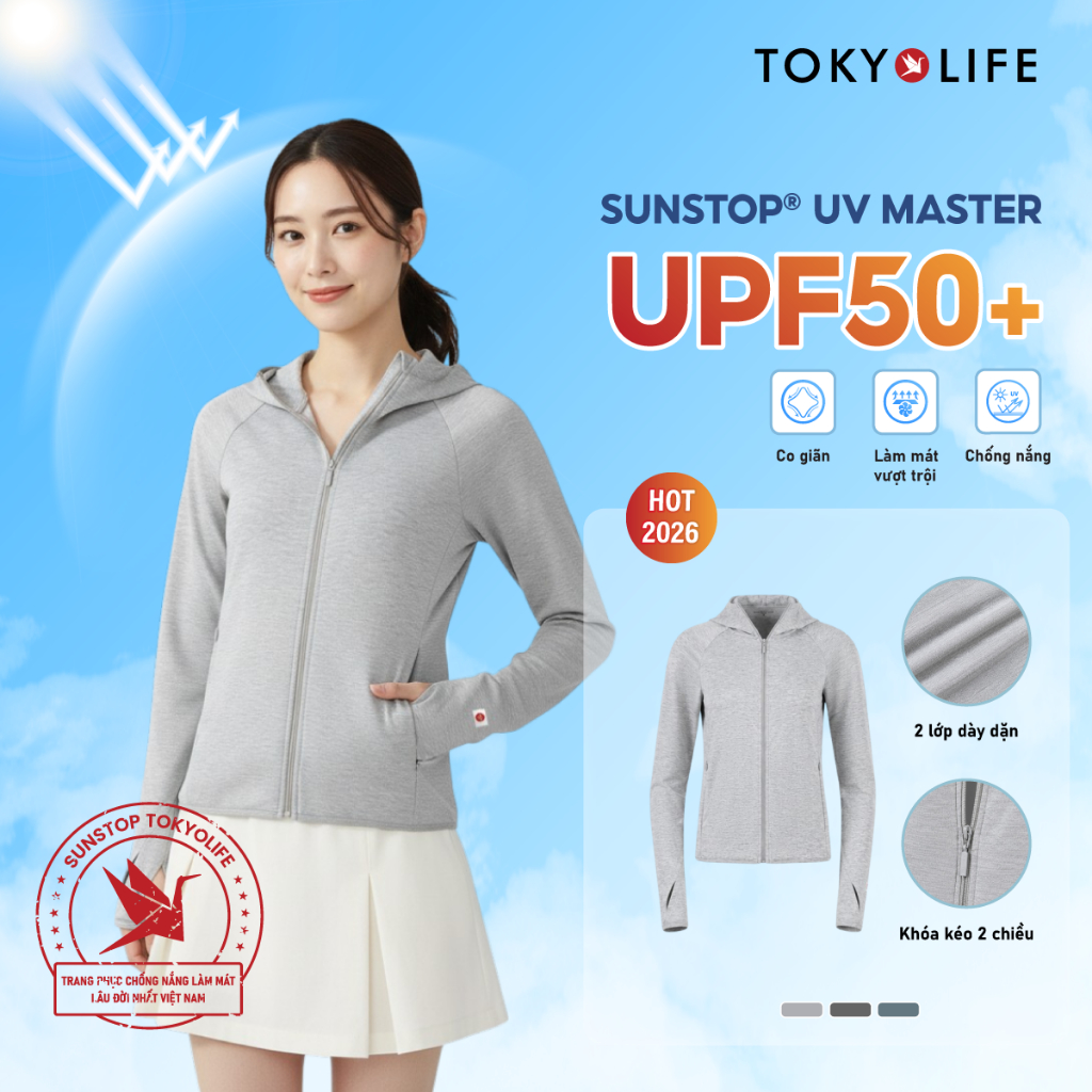 Áo khoác chống nắng nữ Sunstop UV Master TOKYOLIFE dáng suông mũ liền khóa trước 40000422