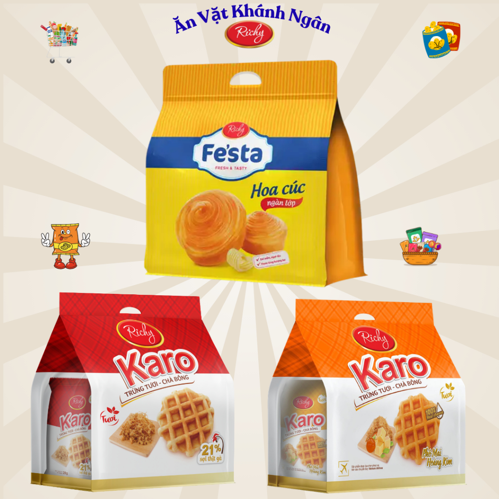 Bánh Richy KARO, Bánh Hoa Cúc Festa - HÀNG CHÍNH HÃNG