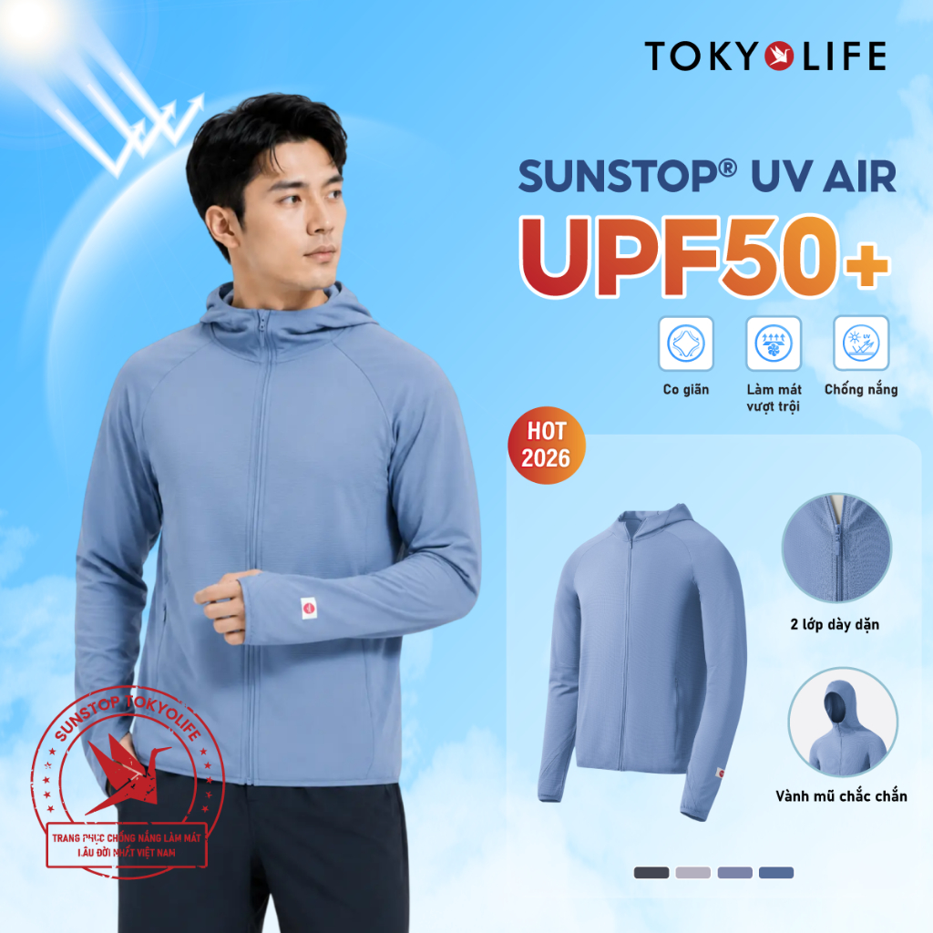 Áo Khoác Chống Nắng Nam TOKYOLIFE Chống Tia UV Dòng Sunstop Air Mũ Liền Thoáng Khí 40000462