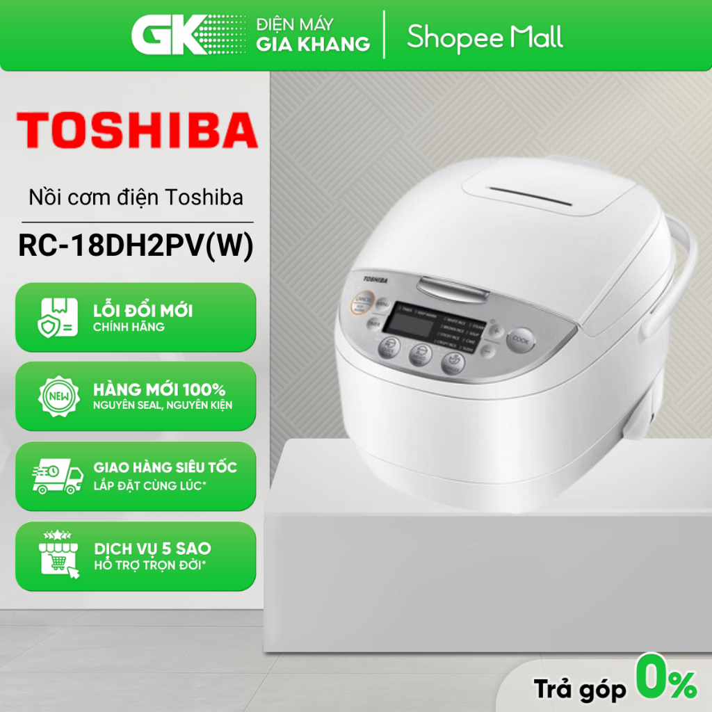 RC-18DH2PV(W) / RC-18DR3PV(G) - Cơm Điện TOSHIBA 1.8 lít [Toàn Quốc]