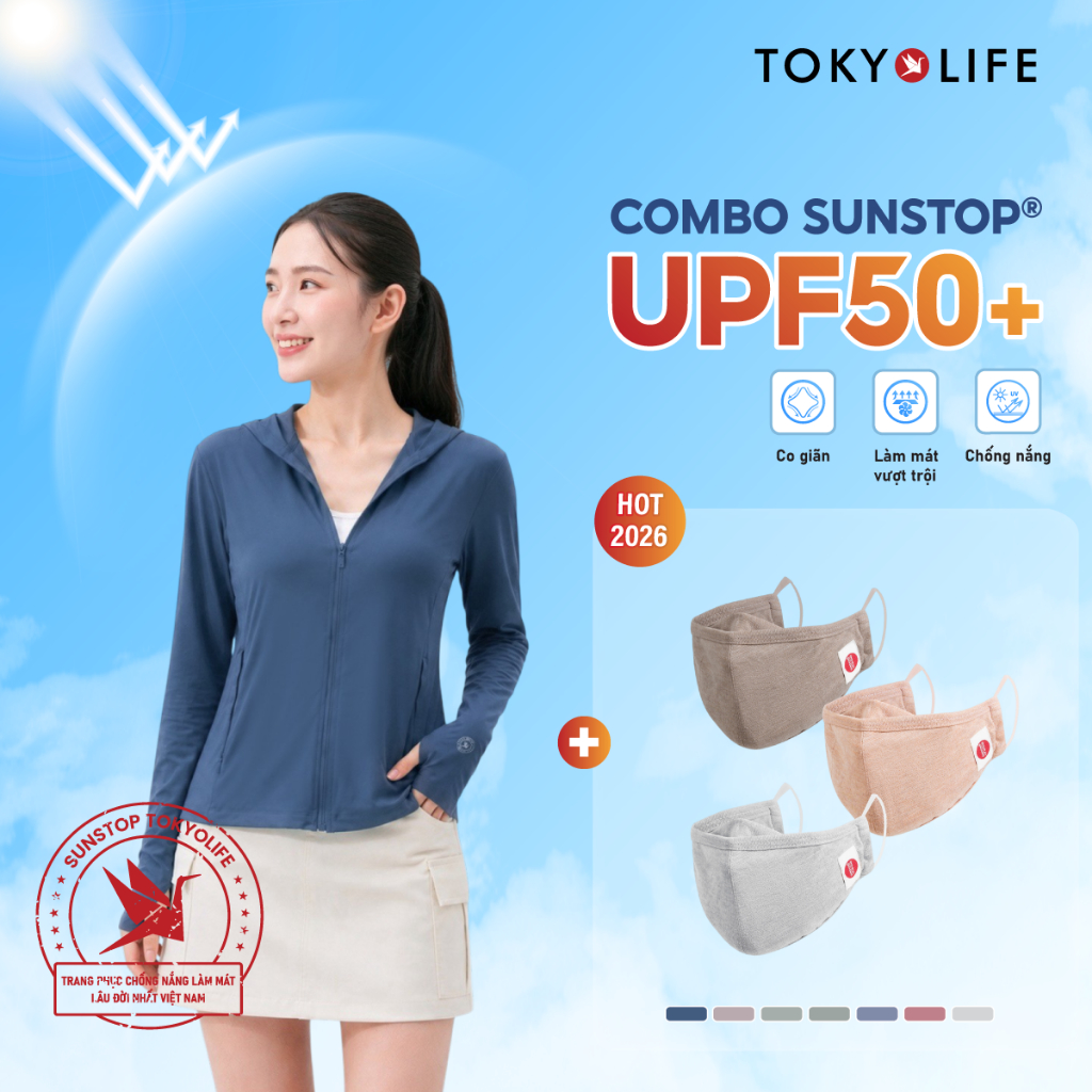 [HÀNG ĐẶT TRƯỚC] Áo khoác chống nắng nữ TOKYOLIFE SunStop Ice siêu mát lạnh thoáng khí 40000092/4000
