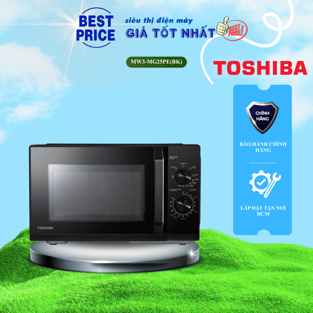 MW3-MG25PE(BK) | Lò vi sóng có nướng Toshiba MW3-MG25PE(BK) 25 lít - Chính Hãng