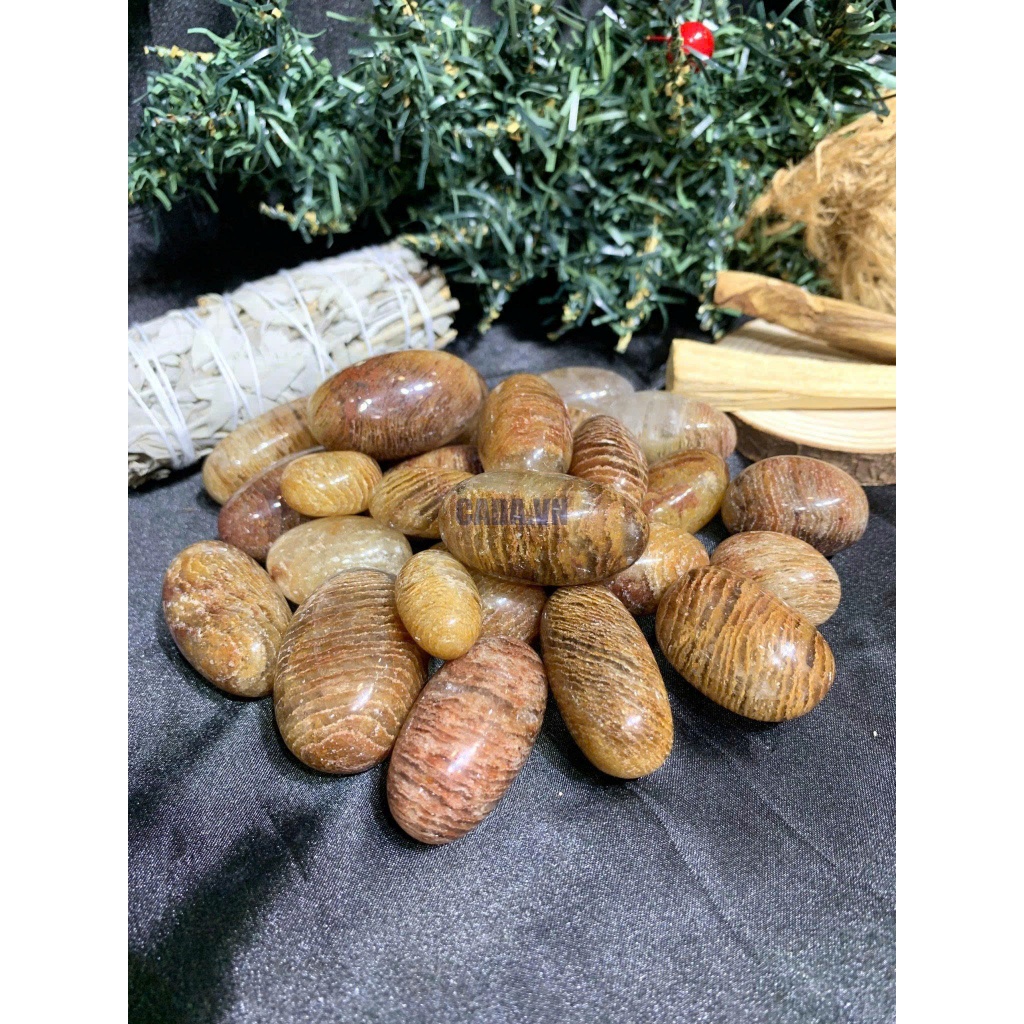 Tumble đá Thạch Anh Ưu Linh phân tầng – Garden quartz, 2-3cm