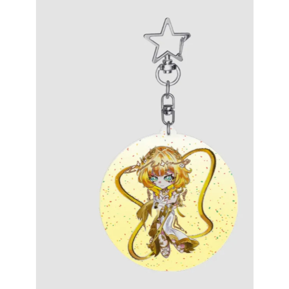 Fanmerch | Aglaea from Honkai Star Rail | Colored Edge Acrylic Keychains 26
