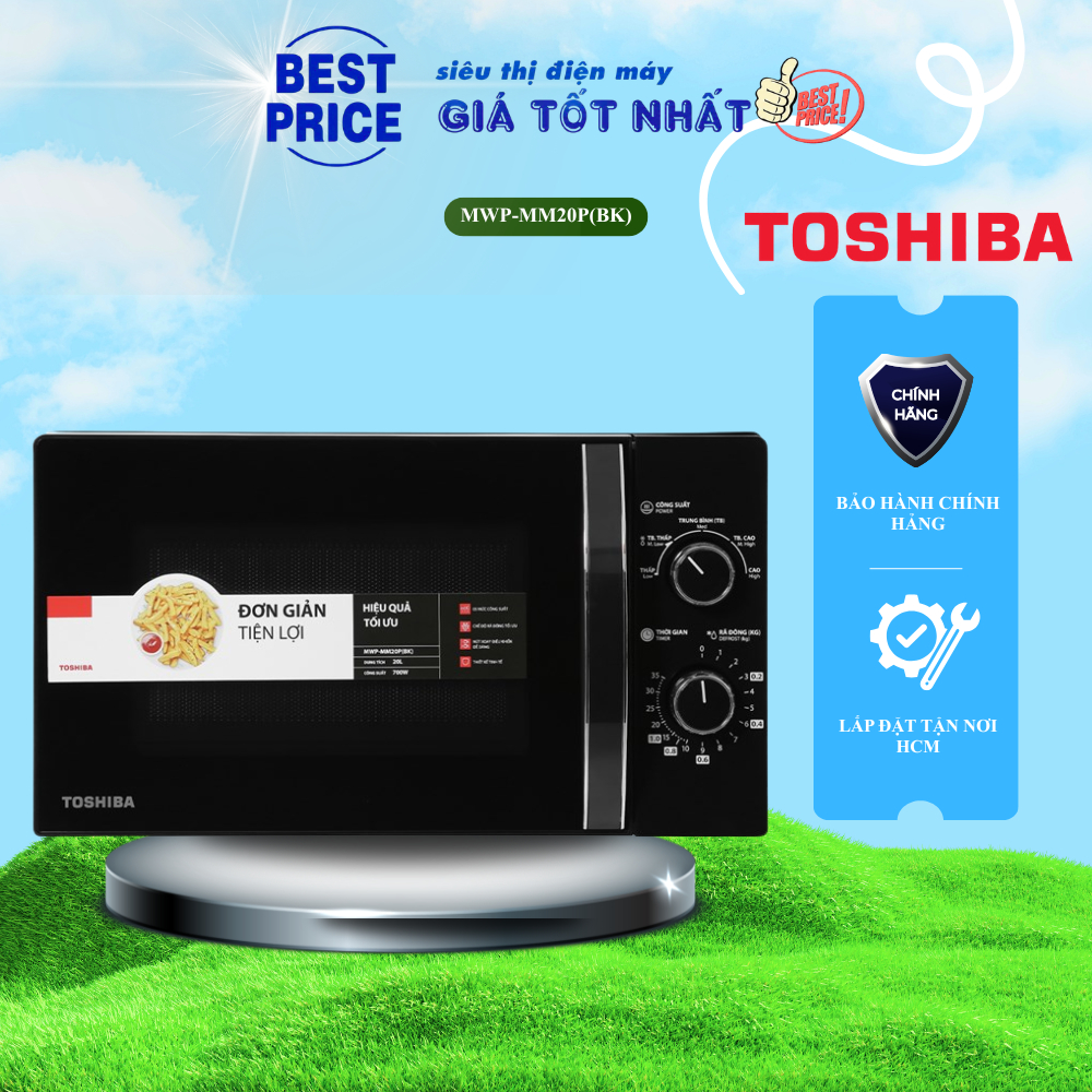 MW2-MM20P(BK) Lò vi sóng Toshiba MWP-MM20P(BK) 20 lít, 700W - Hâm Nóng, Rã Đông Nhanh