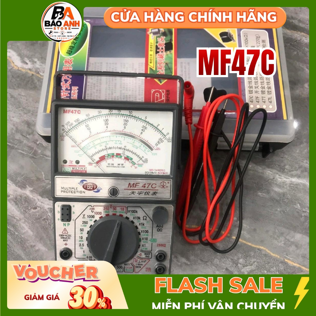 Đồng Hồ Vạn Năng Kim MF47C Đa Năng Đo AC/DC, Ω, Thông Mạch