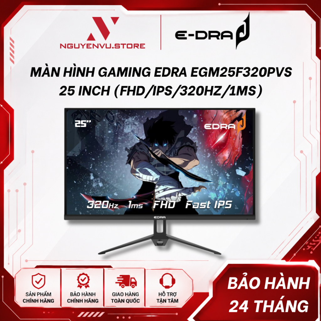 Màn hình gaming EDRA EGM25F320PVS 25 Inch (FHD/IPS/320Hz/1ms) - Hàng chính hãng