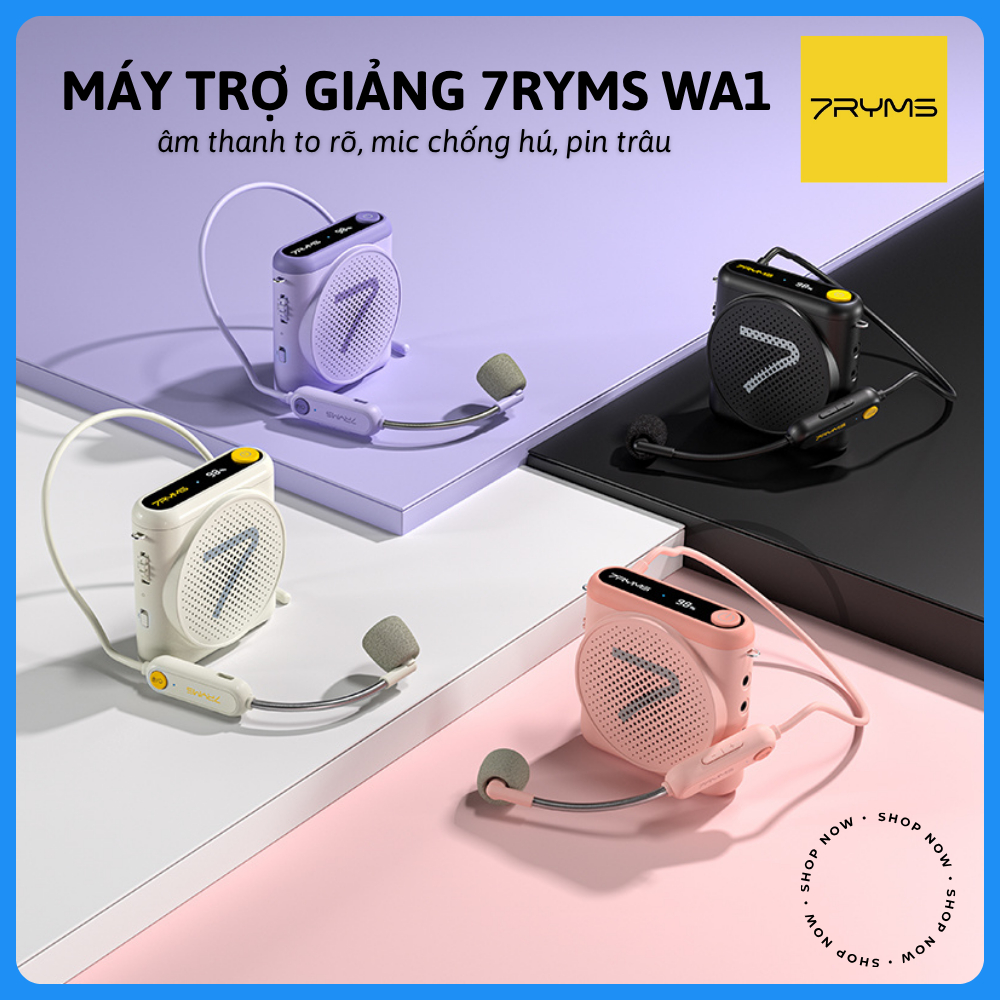 Máy Trợ Giảng 7RYMS WA1 SE/ WA1 / WA2 – Âm Thanh To, Rõ Ràng, Pin 23 Giờ, Hỗ Trợ Bluetooth, Chống Hú