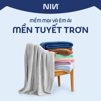 Mền tuyết NIN House màu Xám Grey light siêu mềm mịn nhiều kích cỡ
