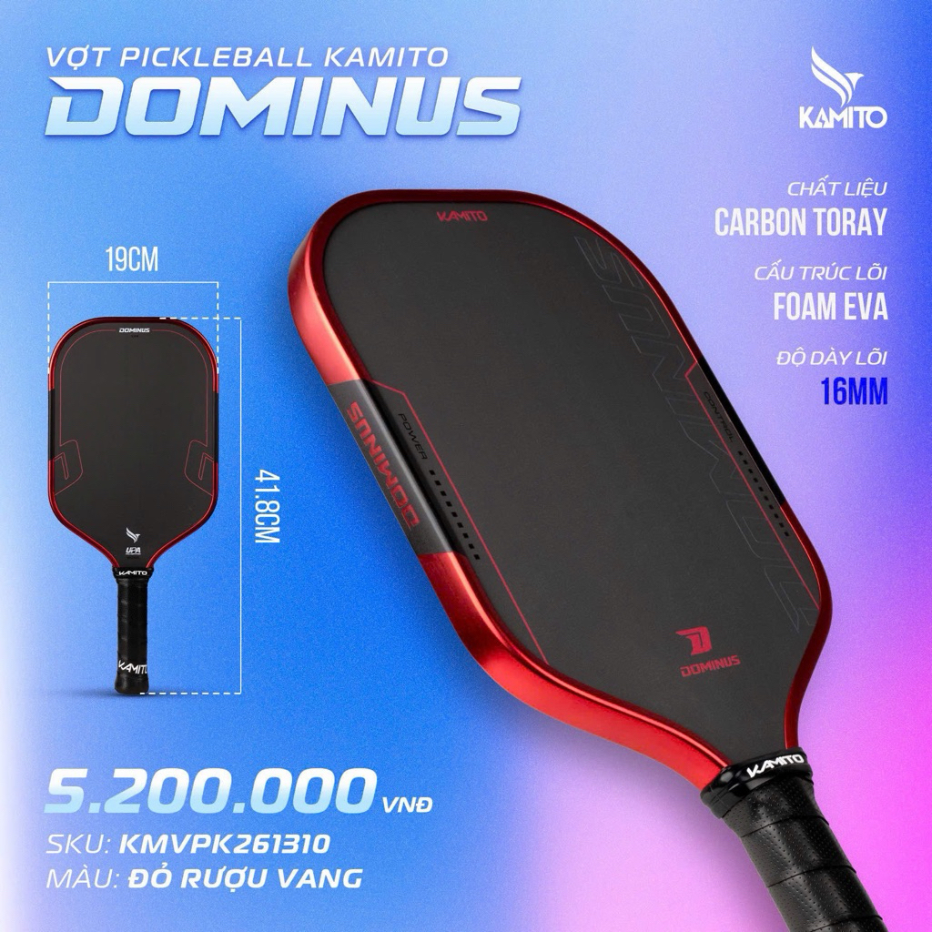 [KAMITO] VỢT PICKLEBALL KAMITO DOMINUS ALIX TRƯƠNG CHÍNH HÃNG