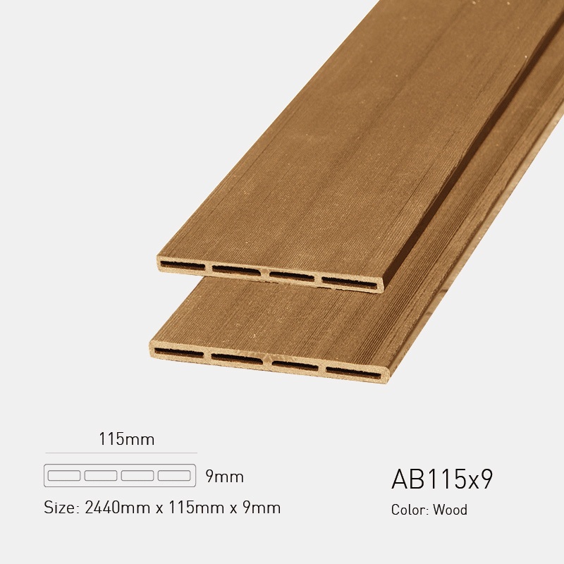 Tấm Ốp Trần Gỗ Nhựa Ngoài Trời Lõi Rỗng AWOOD Bản 11.5cm (Mã AB115x9-wood) Màu Gỗ Tự Nhiên