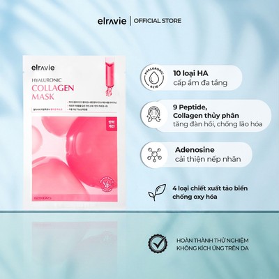 [Combo 10 Miếng] Mặt Nạ Chống Lão Hóa, Tăng Đàn Hồi, Giúp Da Săn Chắc Elravie Hyaluronic Collagen Mask 1 Chiếc 27ml